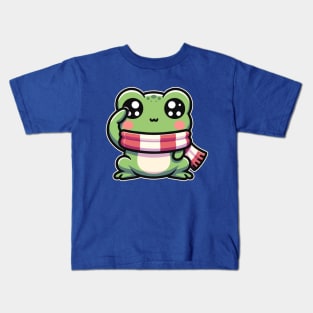 Saluting Frog Cute Kawaii Toad Lover Kids T-Shirt